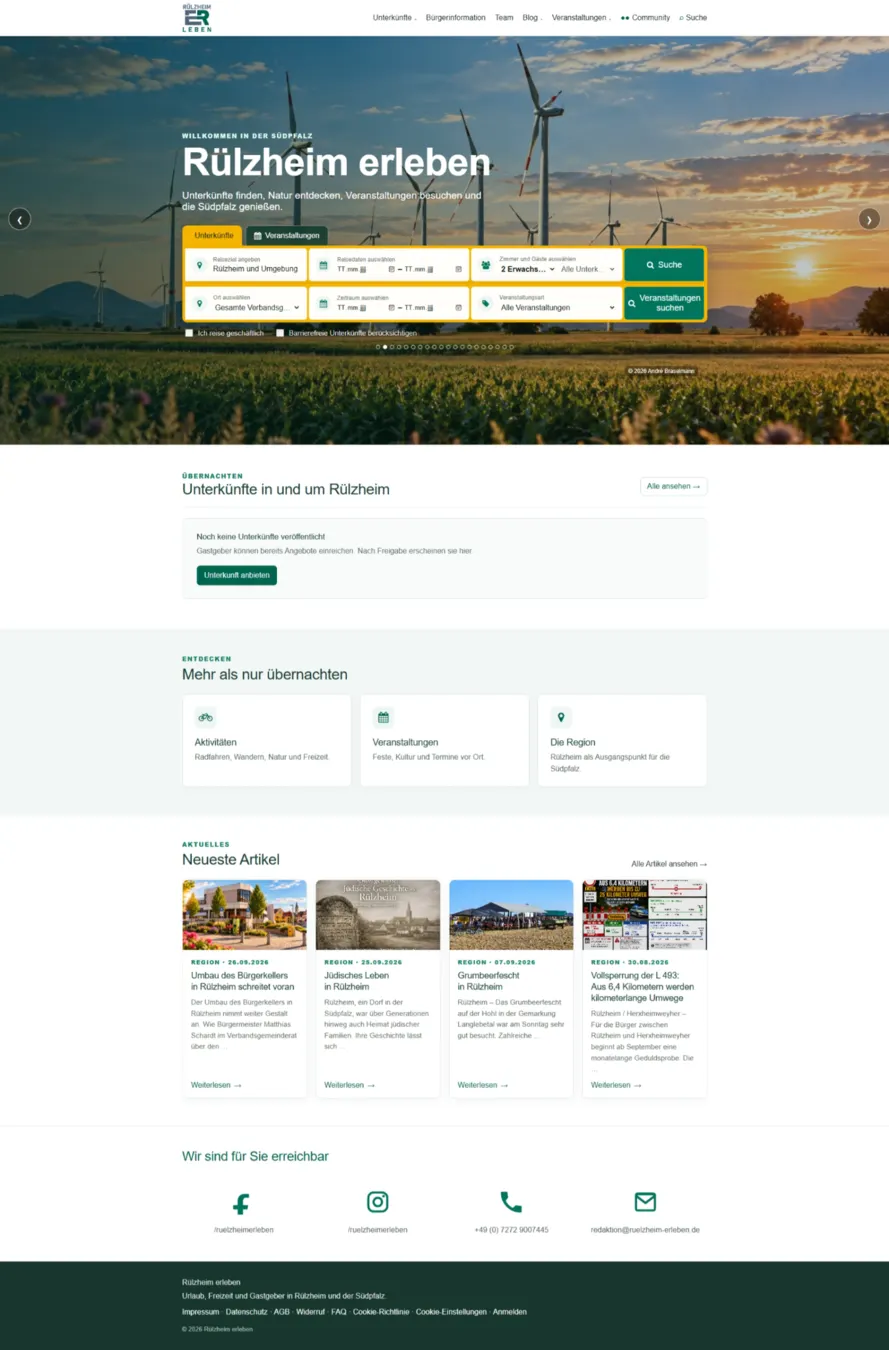Referenz Rülzheim erleben – responsive Startseite